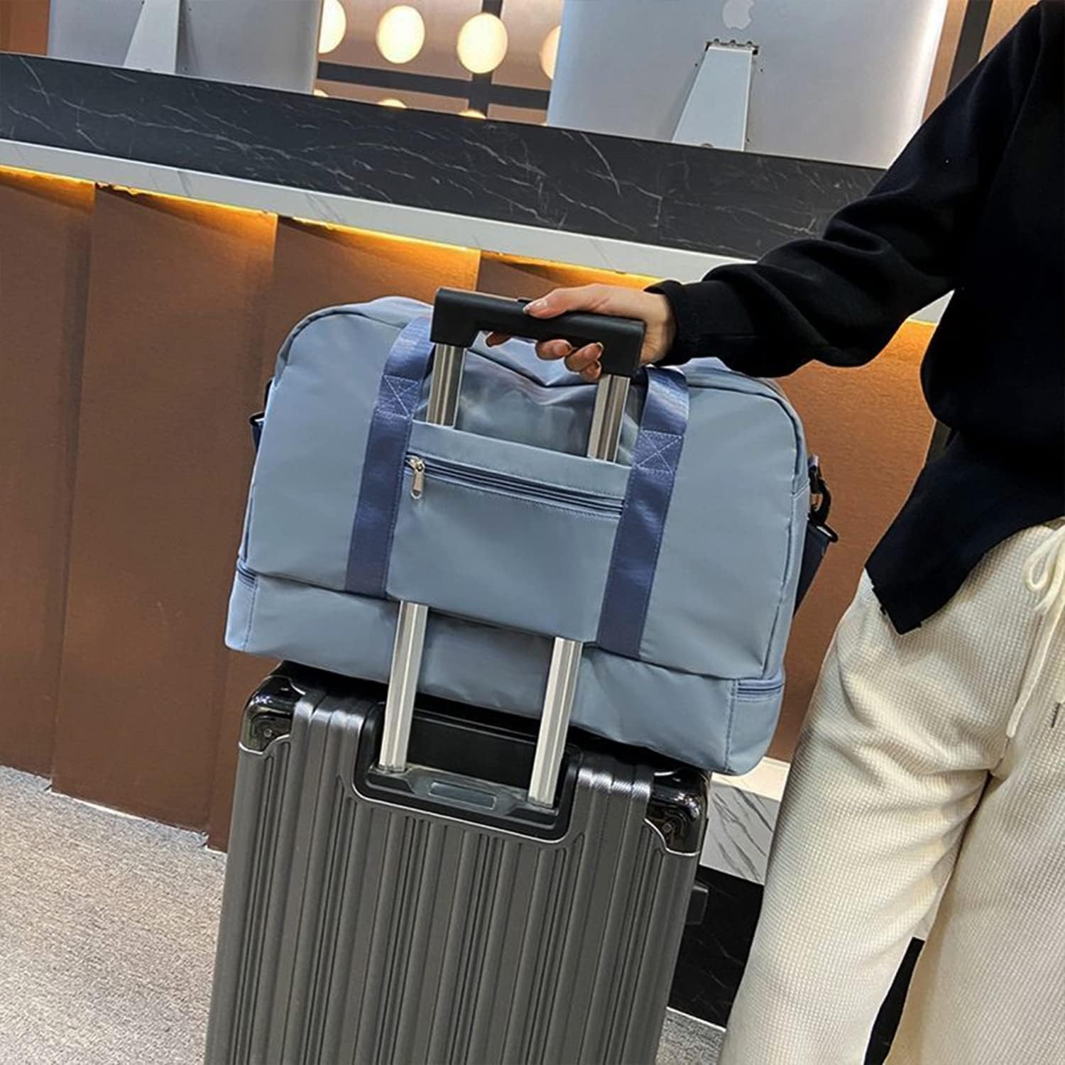 Travel Bag With Shoe Compartment, Travel Duffle for Women Sports Tote Gym Bag carry on Overnight Large Capacity for Girls Travel, Gym, Yoga, School