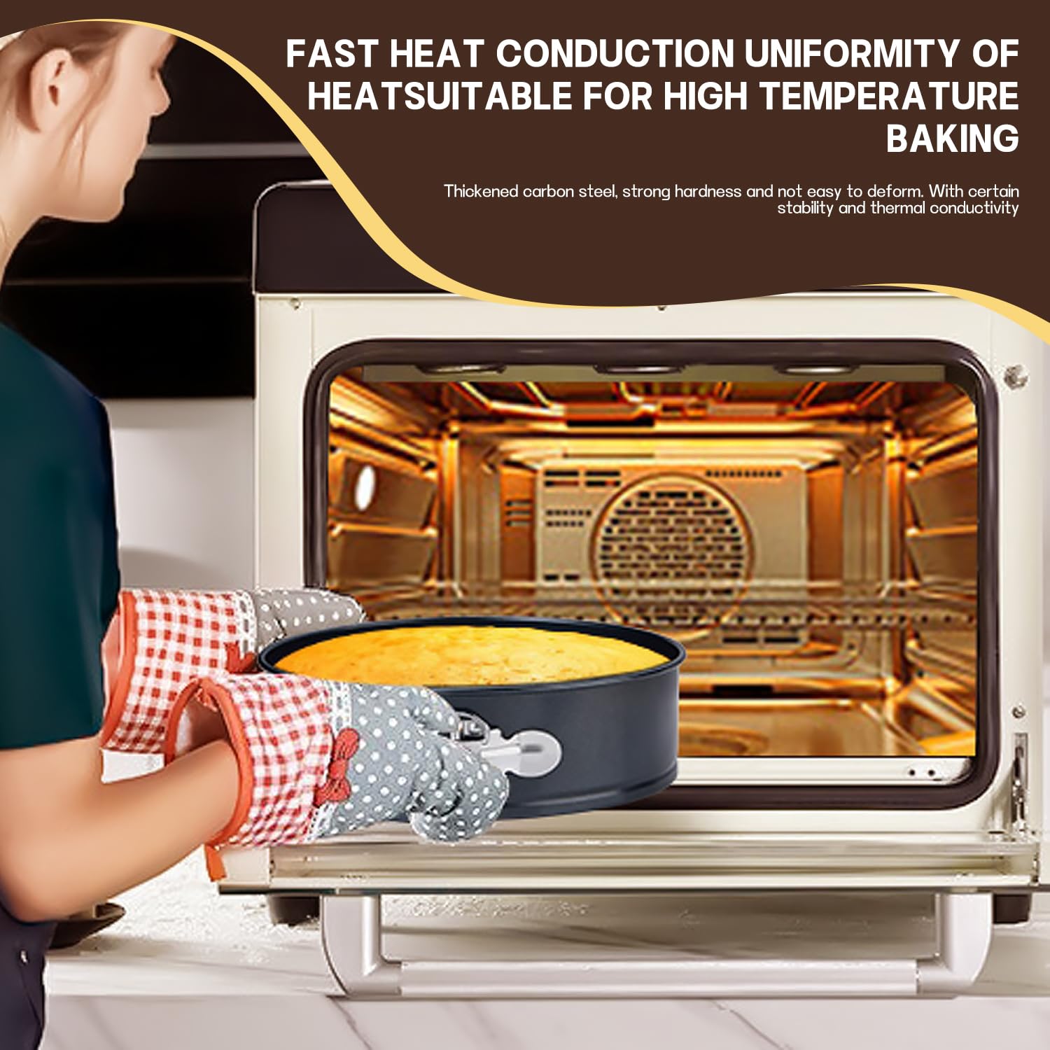 Cake Pan Nonstick Leakproof Round Cheesecake Pan with Removable Bottom, Round Cake Pans for Baking, Non-Stick Bakeware for Effortless Baking and Easy Release