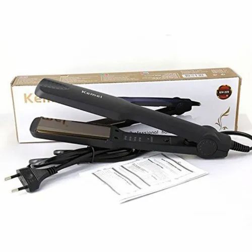 Kemei Professional Hair Straightener - Adjustable Temperature Flat Iron - Wet & Dry Use - EU Plug