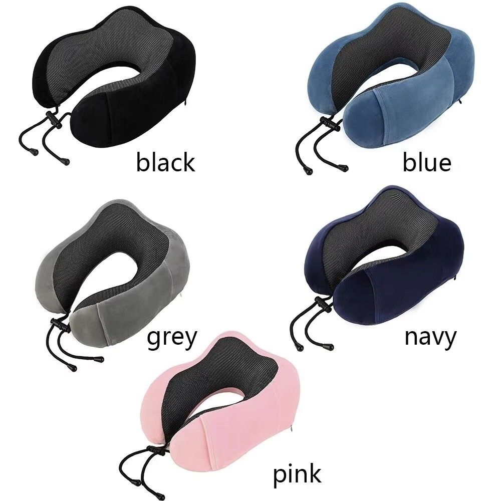 Travel Pillow 100% Pure Memory Foam Neck Pillow, Head Support Soft Pillow for Sleeping Rest Comfortable & Breathable Cover, Airplane Travel Kit Home Office Car & Home Use