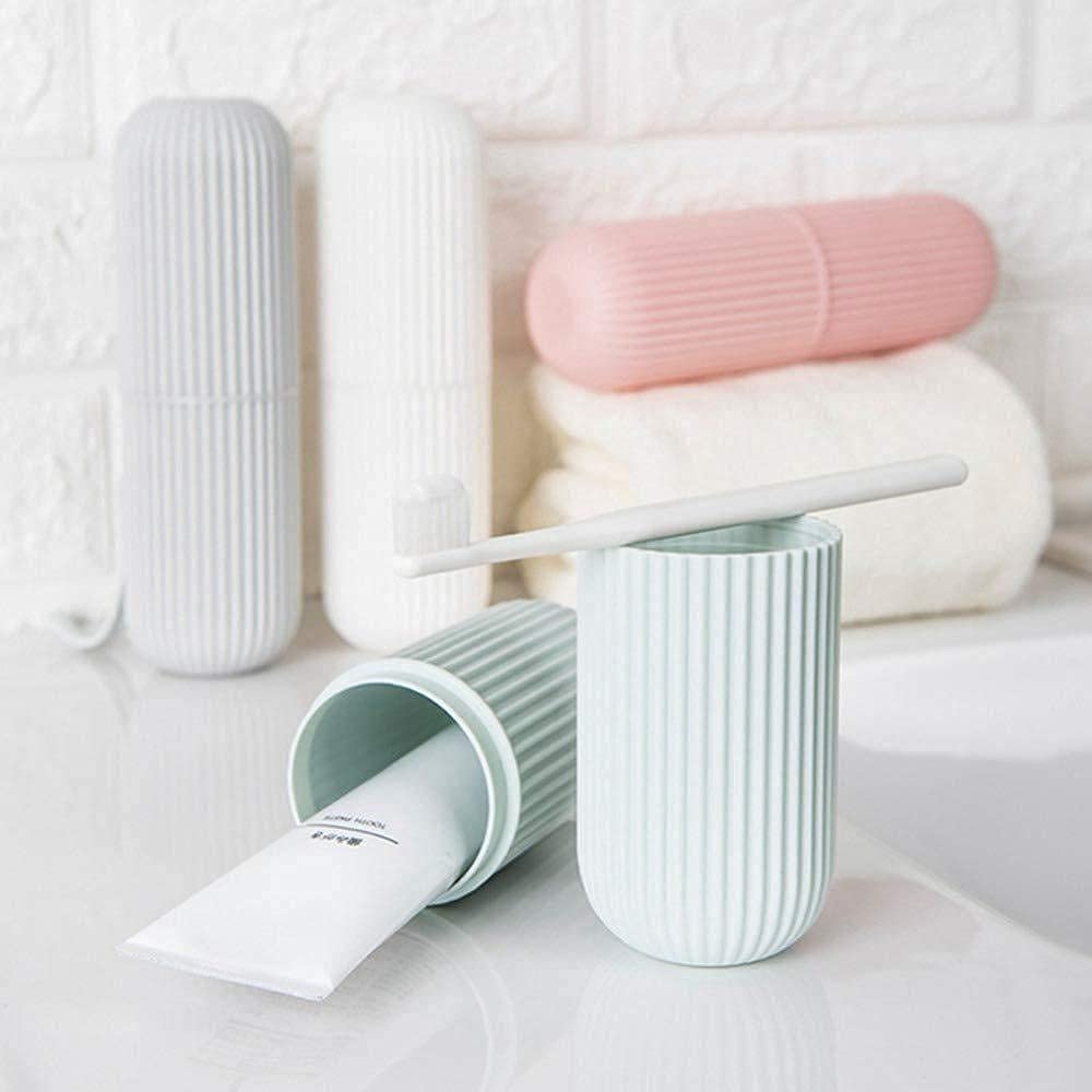 2pcs Capsule Shape Travel Toothbrush Case Holder Portable Toothbrush Storage Plastic Toothbrush Holder