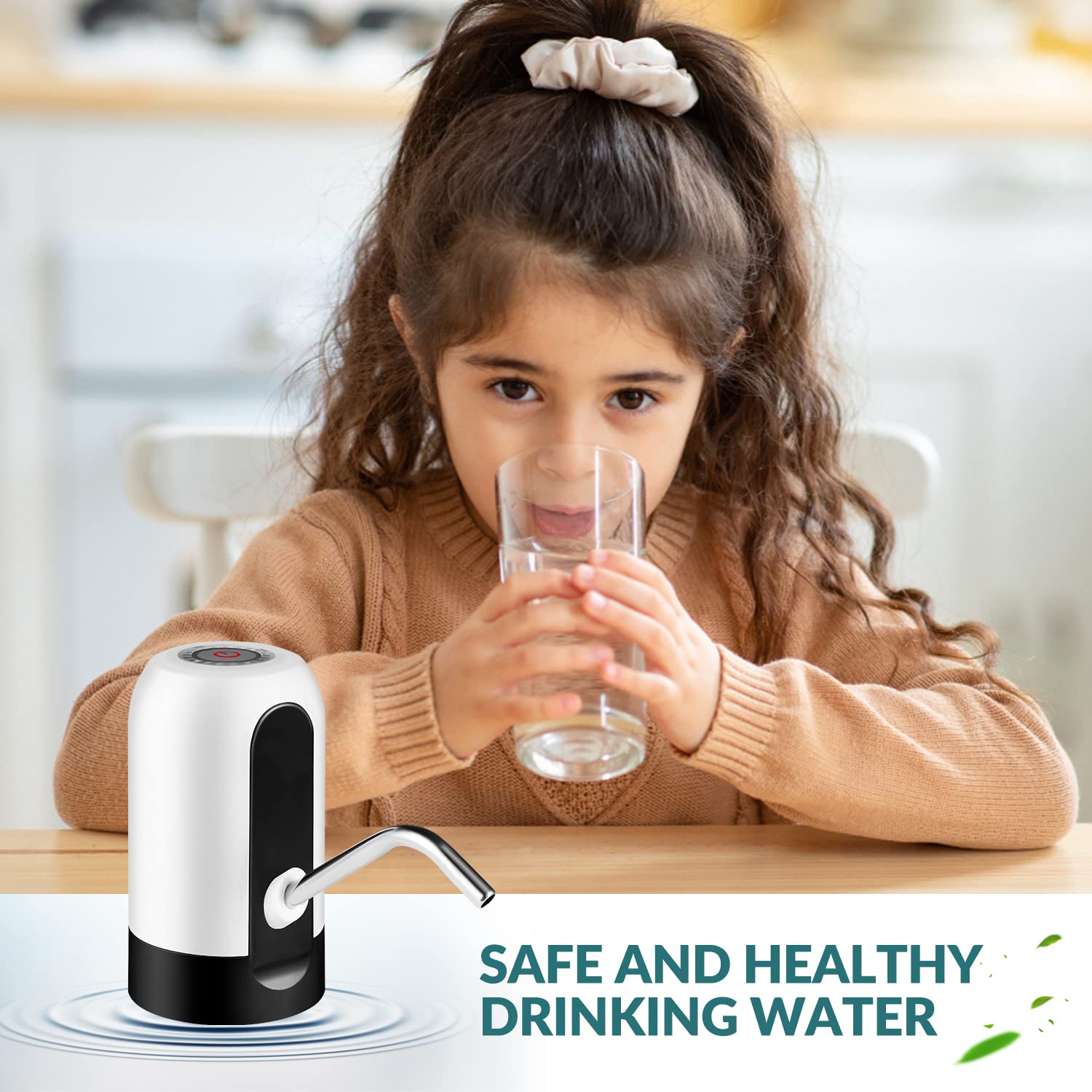 Water Dispenser for 5 Gallon Bottle, Automatic USB Water Dispenser Rechargeable Pump for Universal, Portable USB Charging Electric Drinking Water Jug Pump for Home, Office, Outdoor