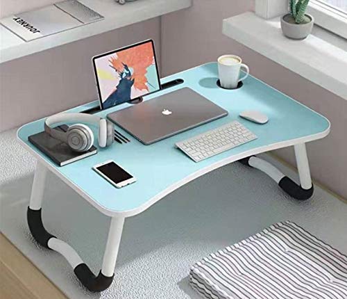 Multi-Purpose Laptop Table with Dock Stand and Coffee Cup Holder/Study Table/Bed Table/Foldable and Portable/Ergonomic & Rounded Edges/Non-Slip Legs/Engineered Wood