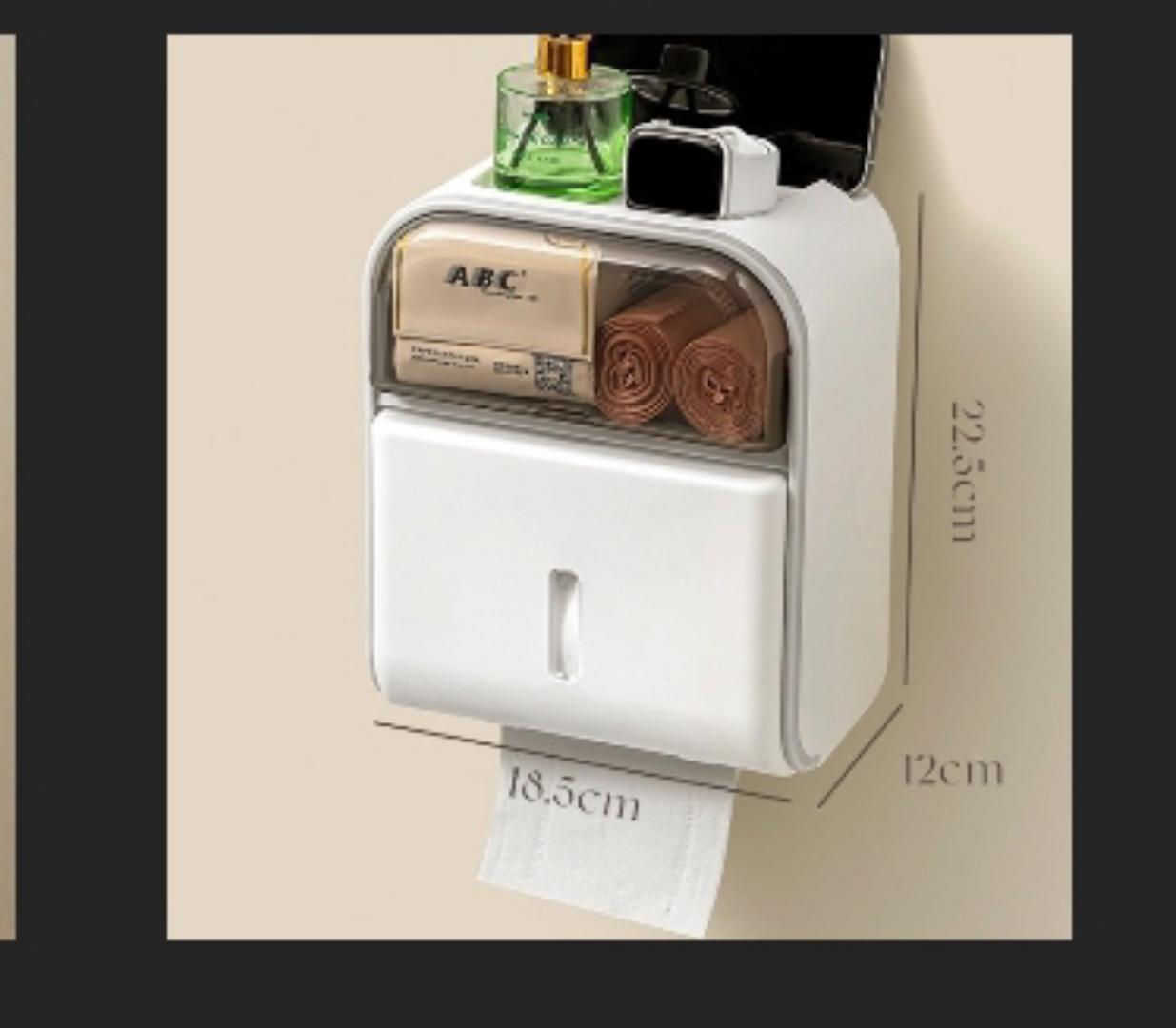 Toilet Roll Paper Holder Wall Mounted Toilet Tissue Box Roll Paper Dispenser sanitary pads storage facial wipes storage phone holder