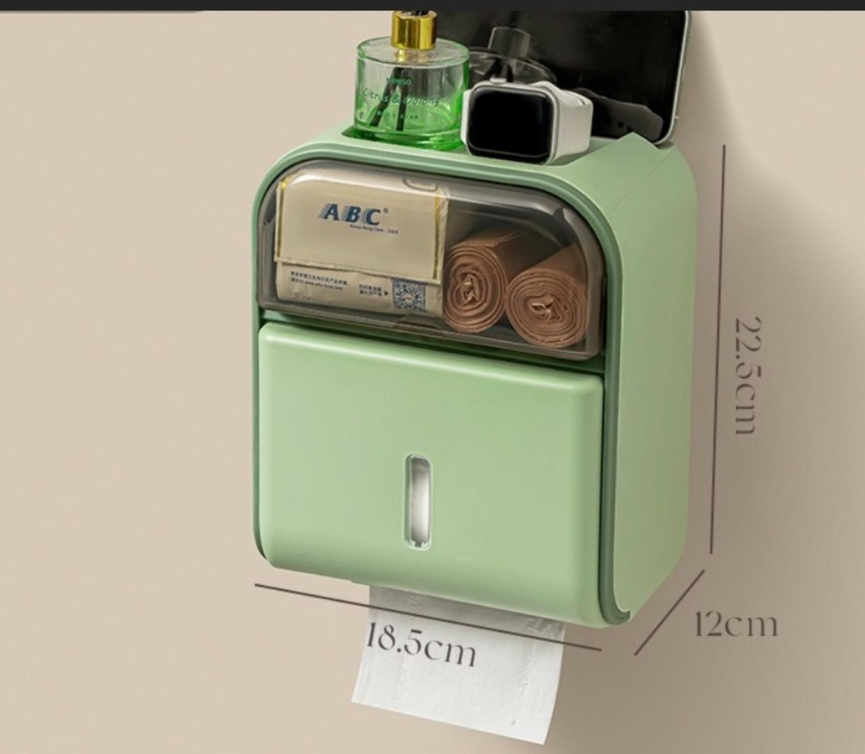 Toilet Roll Paper Holder Wall Mounted Toilet Tissue Box Roll Paper Dispenser sanitary pads storage facial wipes storage phone holder