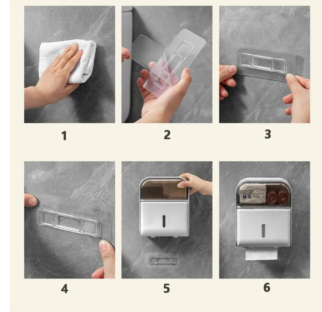 Toilet Roll Paper Holder Wall Mounted Toilet Tissue Box Roll Paper Dispenser sanitary pads storage facial wipes storage phone holder