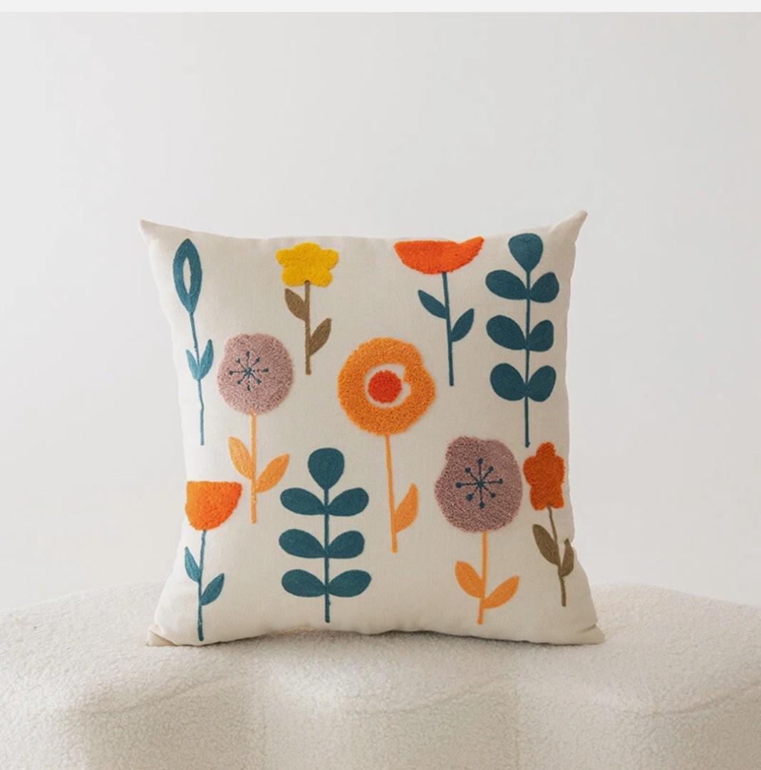 🪡 High Quality Boho chic Embroidered Patterned Floral Nature Cushion Covers🌻🌷🍃throw pillow cases embroidery to detail cases