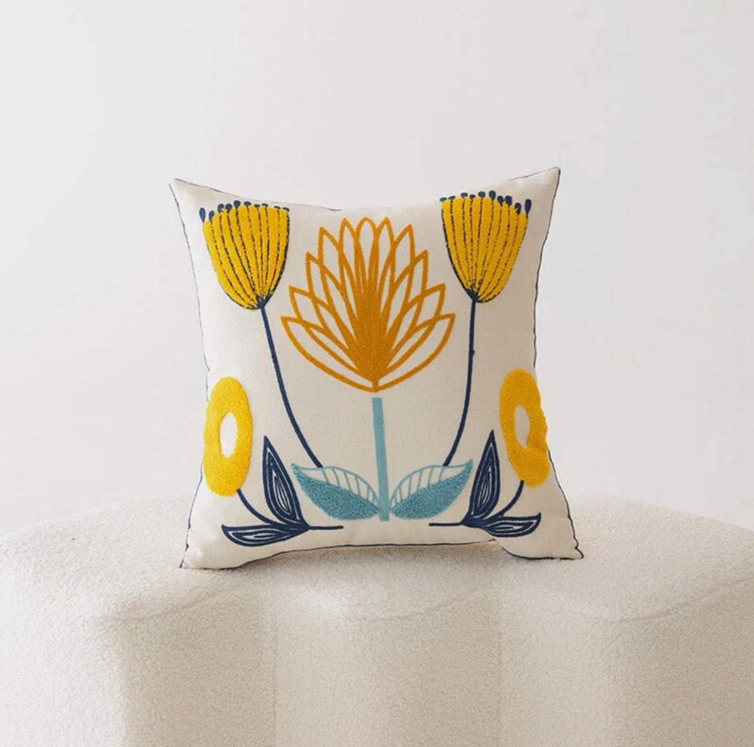 🪡 High Quality Boho chic Embroidered Patterned Floral Nature Cushion Covers🌻🌷🍃throw pillow cases embroidery to detail cases