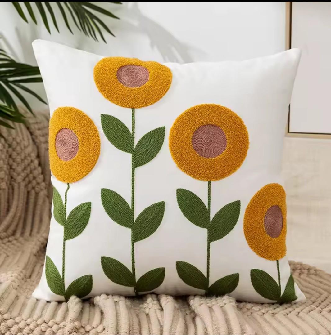 🪡 High Quality Boho chic Embroidered Patterned Floral Nature Cushion Covers🌻🌷🍃throw pillow cases embroidery to detail cases