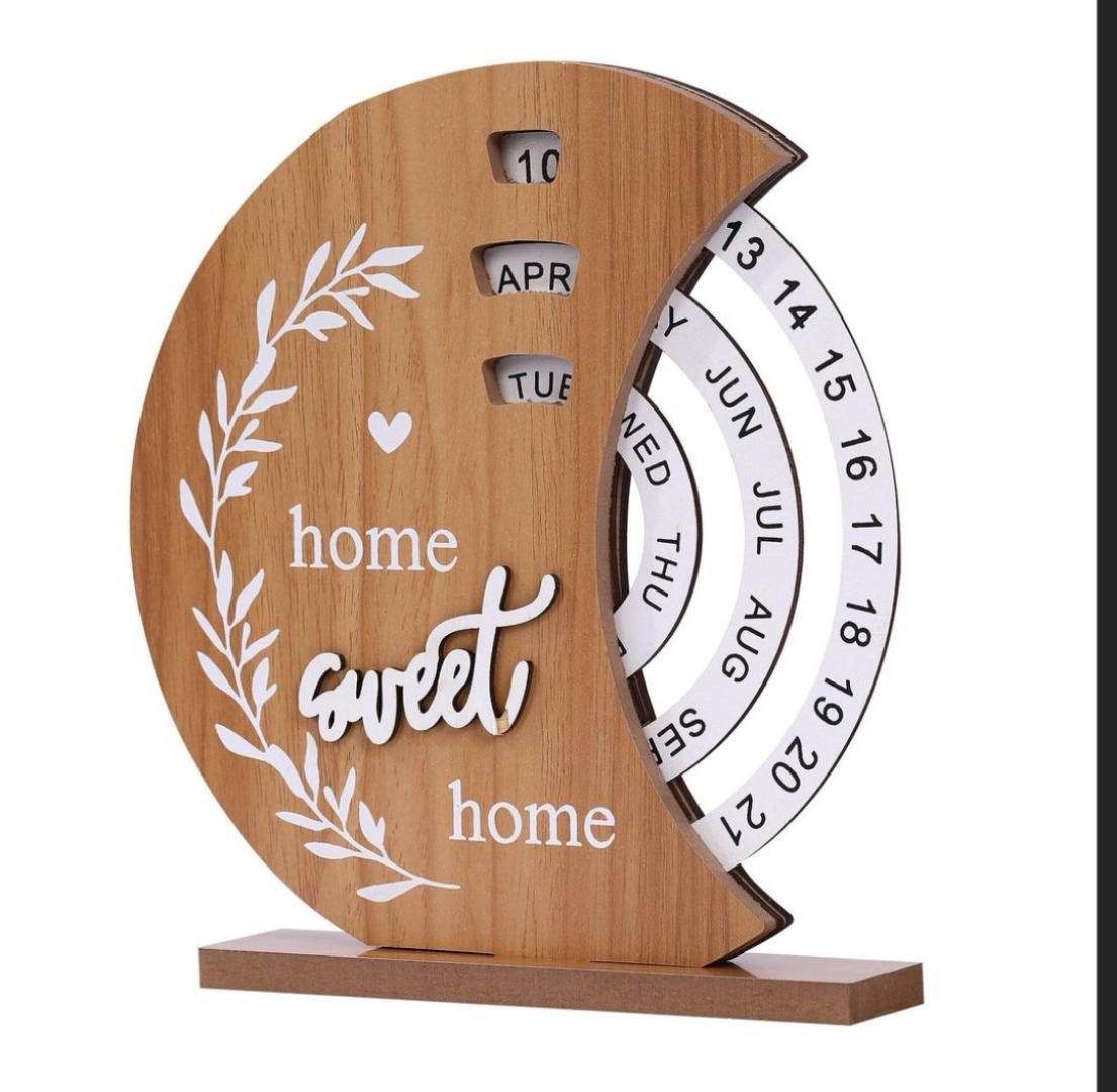 Table Top Calendar Clock Best price for Wooden rotating table top calendar Keep up to date with ...