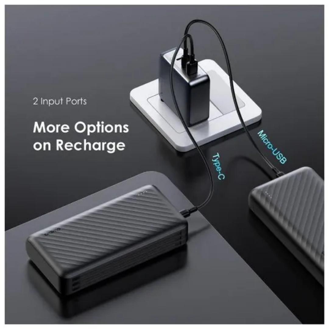oraimo Traveler Link 27 Power Bank – 27000mAh, 12W Fast Charge, Dual USB Output, LED Display, Universal Compatibility