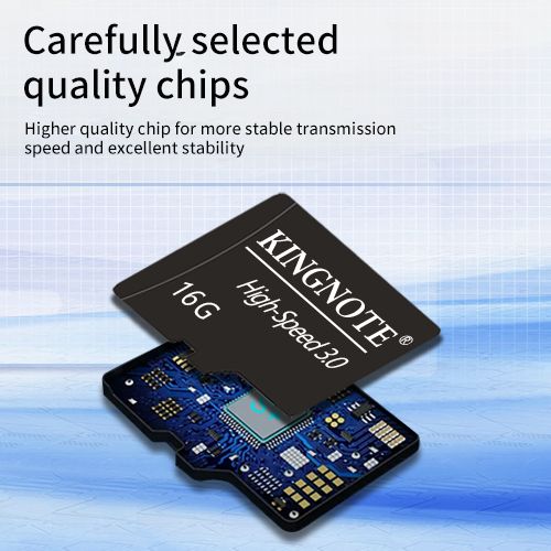 Kingnote Memory Card 128GB with adapter, High Speed Flash 3.0 Memory TF card for tablet/camera/phone/laptop/computer/car audio/game console/audio - Store files safely!