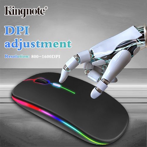 1000mAh! Kingnote Wireless Mouse Bluetooth Luminous Mouse 2.4GHz Rechargeable portable office must-have suitable for PC/ tablet/laptop,Super long standby time