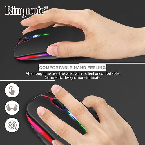 1000mAh! Kingnote Wireless Mouse Bluetooth Luminous Mouse 2.4GHz Rechargeable portable office must-have suitable for PC/ tablet/laptop,Super long standby time