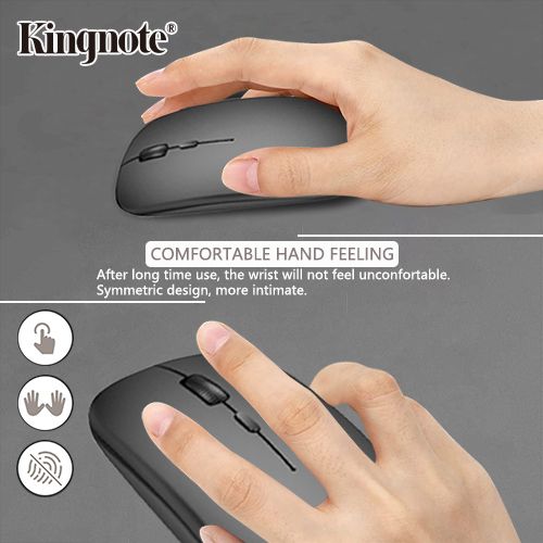 600mAh! KingNote USB Bluetooth wireless mouse, suitable for PC, laptop, laptop, portable business trip office travel necessary,Long standby time