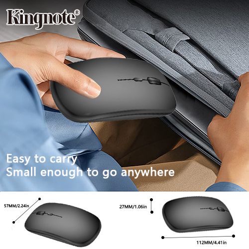 600mAh! KingNote USB Bluetooth wireless mouse, suitable for PC, laptop, laptop, portable business trip office travel necessary,Long standby time