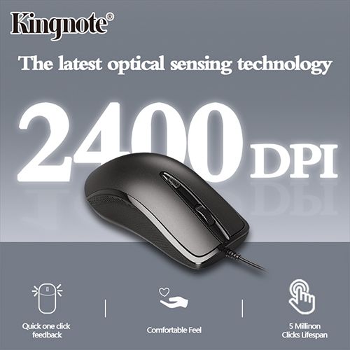 Kingnote cable mouse, suitable for personal computers, laptops, laptops, business travel necessary,3-speed DPI adjustable