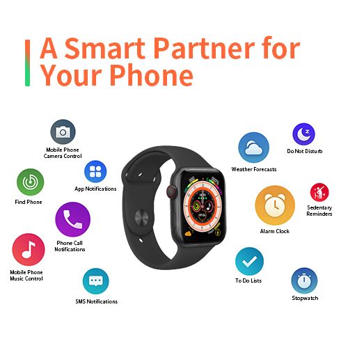 C10PRO Smart Watch 2.19'' Smartwatches Bluetooth Call Smart Watches Health Monitor Fitness Bracelet Scroll Button Smart Band For Smart Phones  Two watch straps are given as a gift