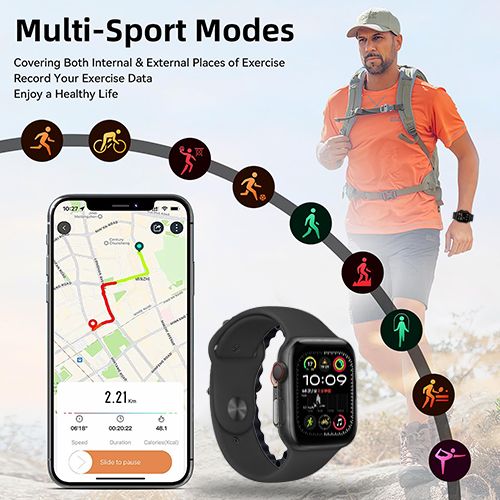 C10PRO Smart Watch 2.19'' Smartwatches Bluetooth Call Smart Watches Health Monitor Fitness Bracelet Scroll Button Smart Band For Smart Phones  Two watch straps are given as a gift