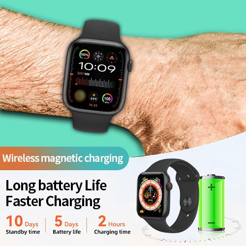 C10PRO Smart Watch 2.19'' Smartwatches Bluetooth Call Smart Watches Health Monitor Fitness Bracelet Scroll Button Smart Band For Smart Phones  Two watch straps are given as a gift