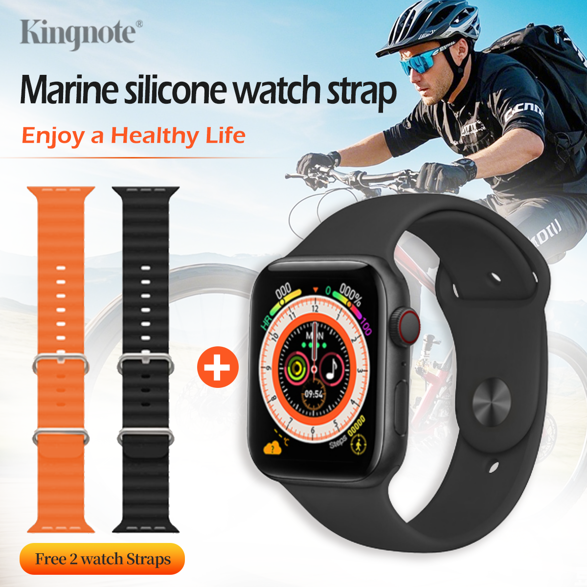 C10PRO Smart Watch 2.19'' Smartwatches Bluetooth Call Smart Watches Health Monitor Fitness Bracelet Scroll Button Smart Band For Smart Phones  Two watch straps are given as a gift