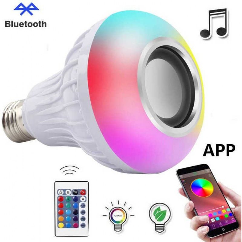 Double Base Wireless Bluetooth Speaker Bulb APP Control LED Lamp Smart Light Music Player Audio Remote Control Subwoofer Speaker Systems Send the hook