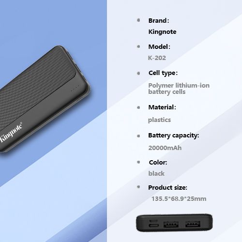 KingNote Power Banks 20000 mAh/30000 mAh portable charde, charger cell phone, Bluetooth headset and other mobile electronic products，Ultra-long battery life