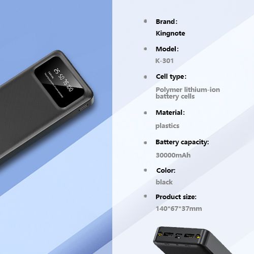KingNote Power Banks 20000 mAh/30000 mAh portable charde, charger cell phone, Bluetooth headset and other mobile electronic products，Ultra-long battery life