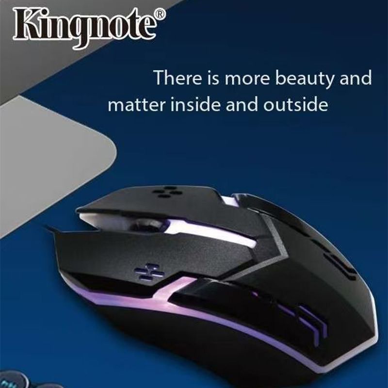 Kingnote USB Wired Mouse Colorful LED Mice Optical Wired Gamer Mouse For Desktop Laptop PC Computer,Super long standby time Black