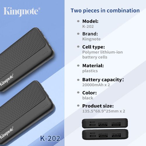 KingNote 40000mAh Power Charging Bank Two pieces in combination portable SUPER Fast charde, charger cell phone, Bluetooth headset and other mobile electronic products