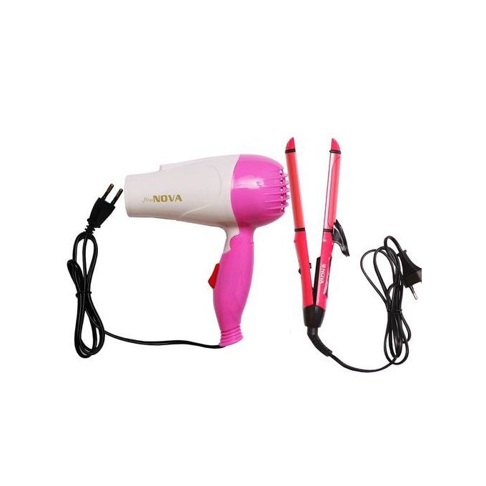 Fashionable Foldable hand hair dryer with 2-in-1 straightener and curler，beautiful and the king of high cost performance