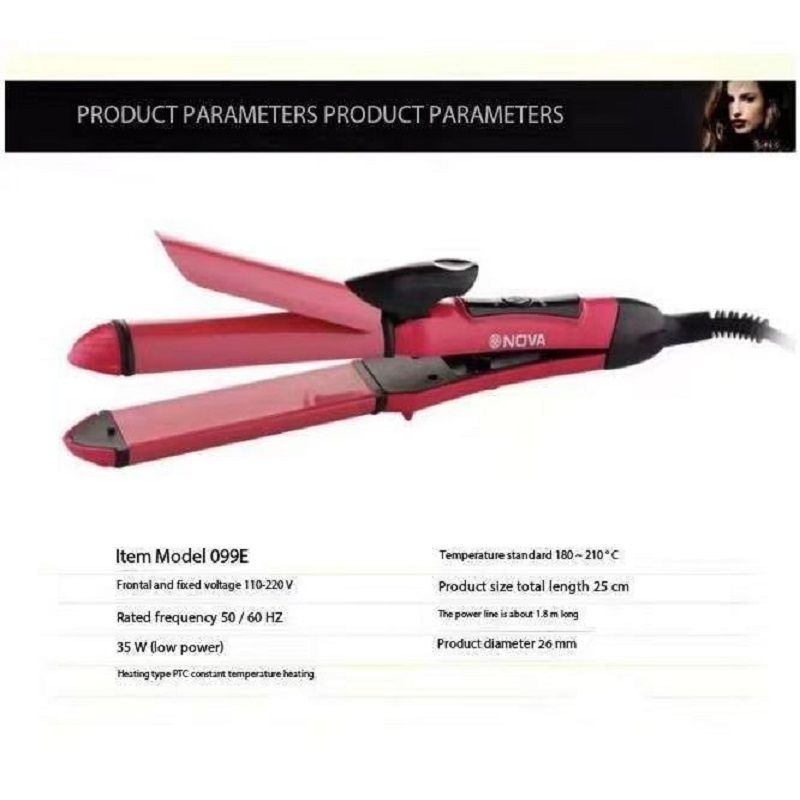 Fashionable Foldable hand hair dryer with 2-in-1 straightener and curler，beautiful and the king of high cost performance