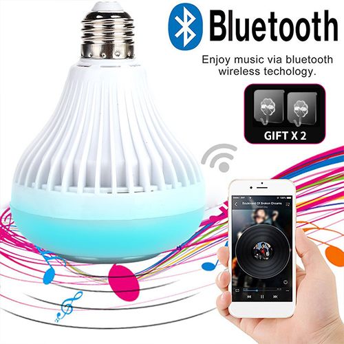 Double Base Wireless Bluetooth Speaker Bulb APP Control LED Lamp Smart Light Music Player Audio Remote Control Subwoofer Speaker Systems Send the hook