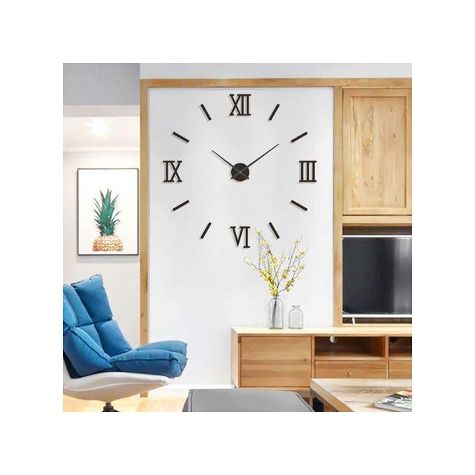 KingNote Modern 3D Acrylic Digital Wall Clock Roman Numerals Design Mirror Wall Clock Fashion Large Round Wall Clock DIY Self Adhesive Clocks