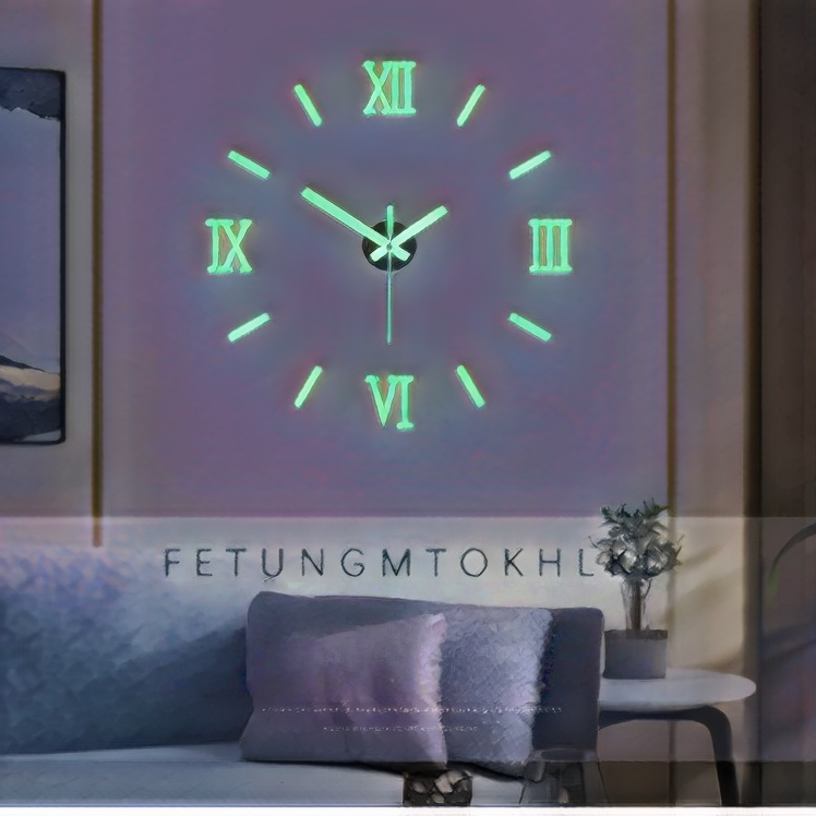 KingNote Modern 3D Acrylic Digital Wall Clock Roman Numerals Design Mirror Wall Clock Fashion Large Round Wall Clock DIY Self Adhesive Clocks