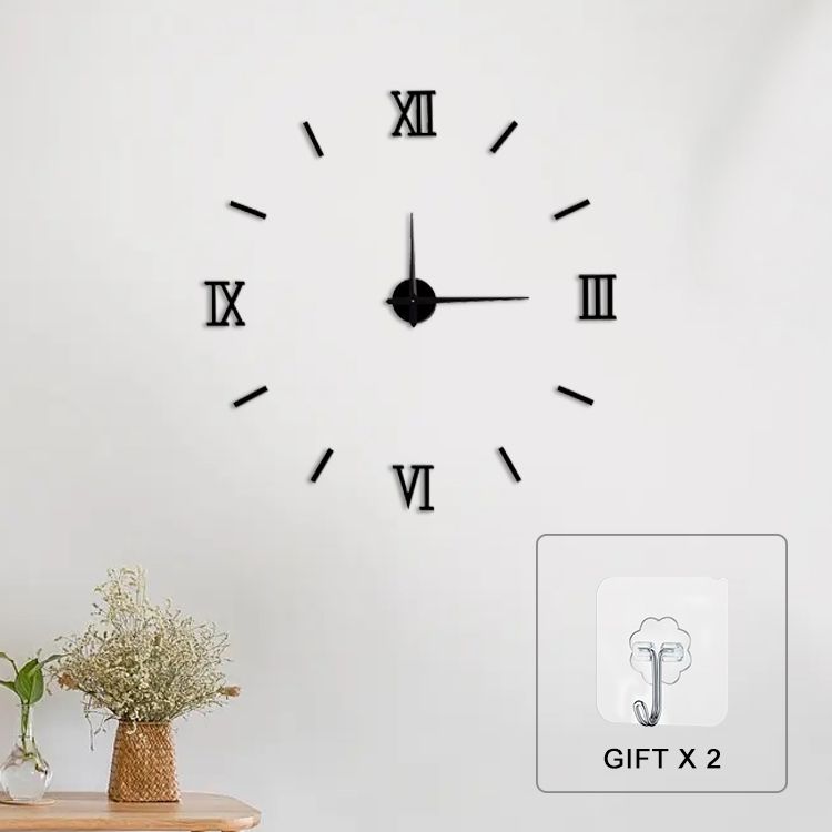 KingNote Modern 3D Acrylic Digital Wall Clock Roman Numerals Design Mirror Wall Clock Fashion Large Round Wall Clock DIY Self Adhesive Clocks