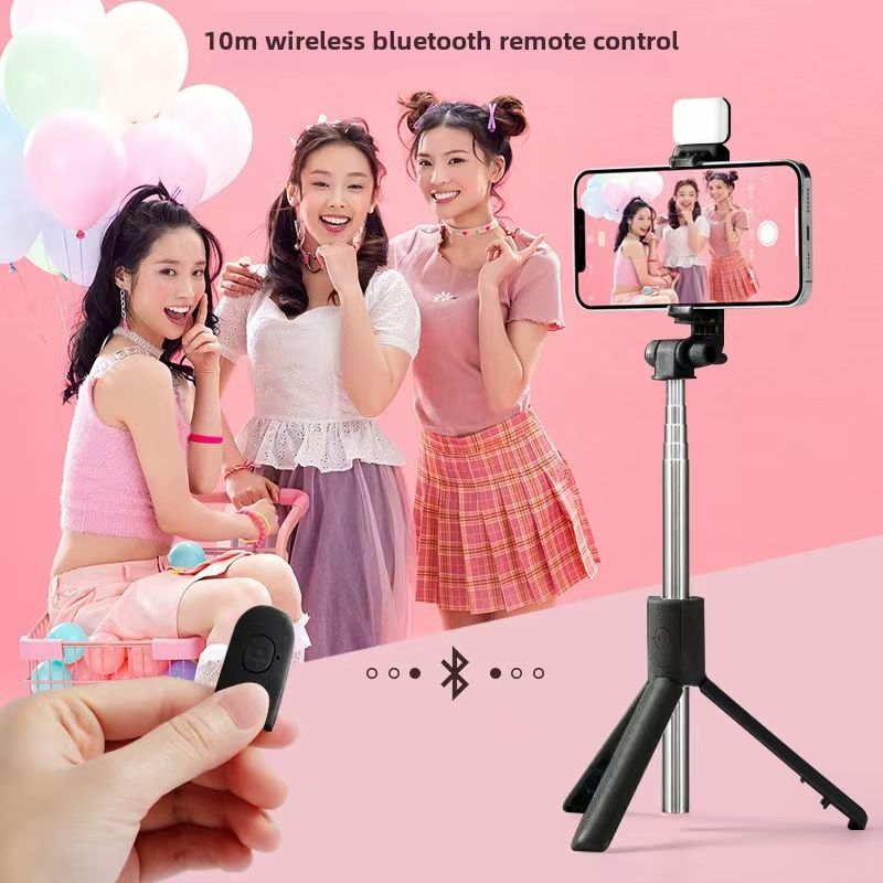 Bluetooth selfie stick 3in1 phones tripod stand fill light telescopic selfie stick wireless remote control tripod Bluetooth live streaming mobile phone stands