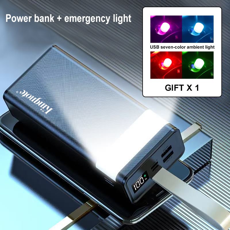 KingNote Power Banks 20000 mAh portable SUPER Fast charde, charger cell phone, Bluetooth headset and other mobile electronic products 30000 mAh/50000 mAh Power Banks + emergency light Present gifts