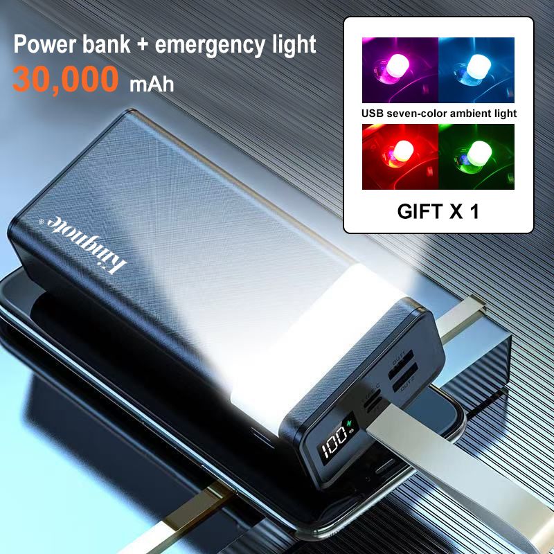 KingNote Power Banks 20000 mAh portable SUPER Fast charde, charger cell phone, Bluetooth headset and other mobile electronic products 30000 mAh/50000 mAh Power Banks + emergency light Present gifts