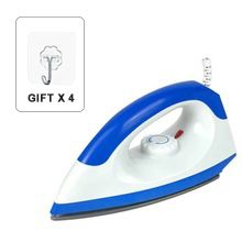 1000W - High Professional Home Based Dry Electric Iron -Blue/Orange  Gift Hook 4pieces