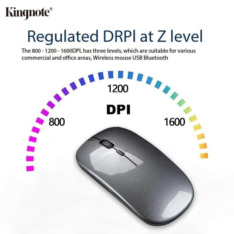 600mAh! KingNote USB Bluetooth wireless mouse, suitable for PC, laptop, laptop, portable business trip office travel necessary,Long standby time