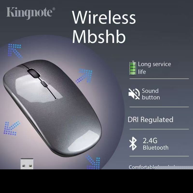 600mAh! KingNote USB Bluetooth wireless mouse, suitable for PC, laptop, laptop, portable business trip office travel necessary,Long standby time