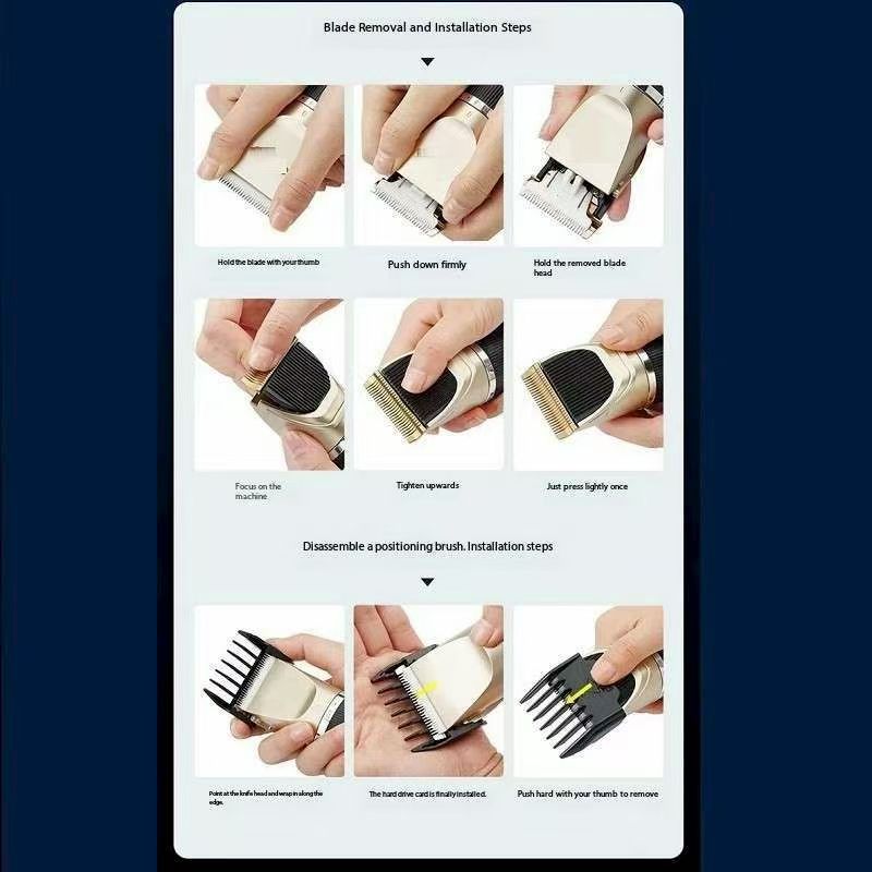 Rechargeable Shaircut Hair Clipper Hair Cutting Tools Electric Fader Kids Baby Shaircut Men Hair Cutting Hair Trimmer Tools Bald Head Clipper Shaving Machine ElectroMate