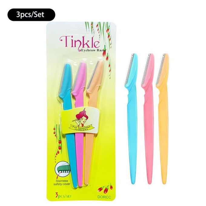 3pcs Tinkle Eyebrow Shaper Facial Hairs Razor Multicolor trimmer