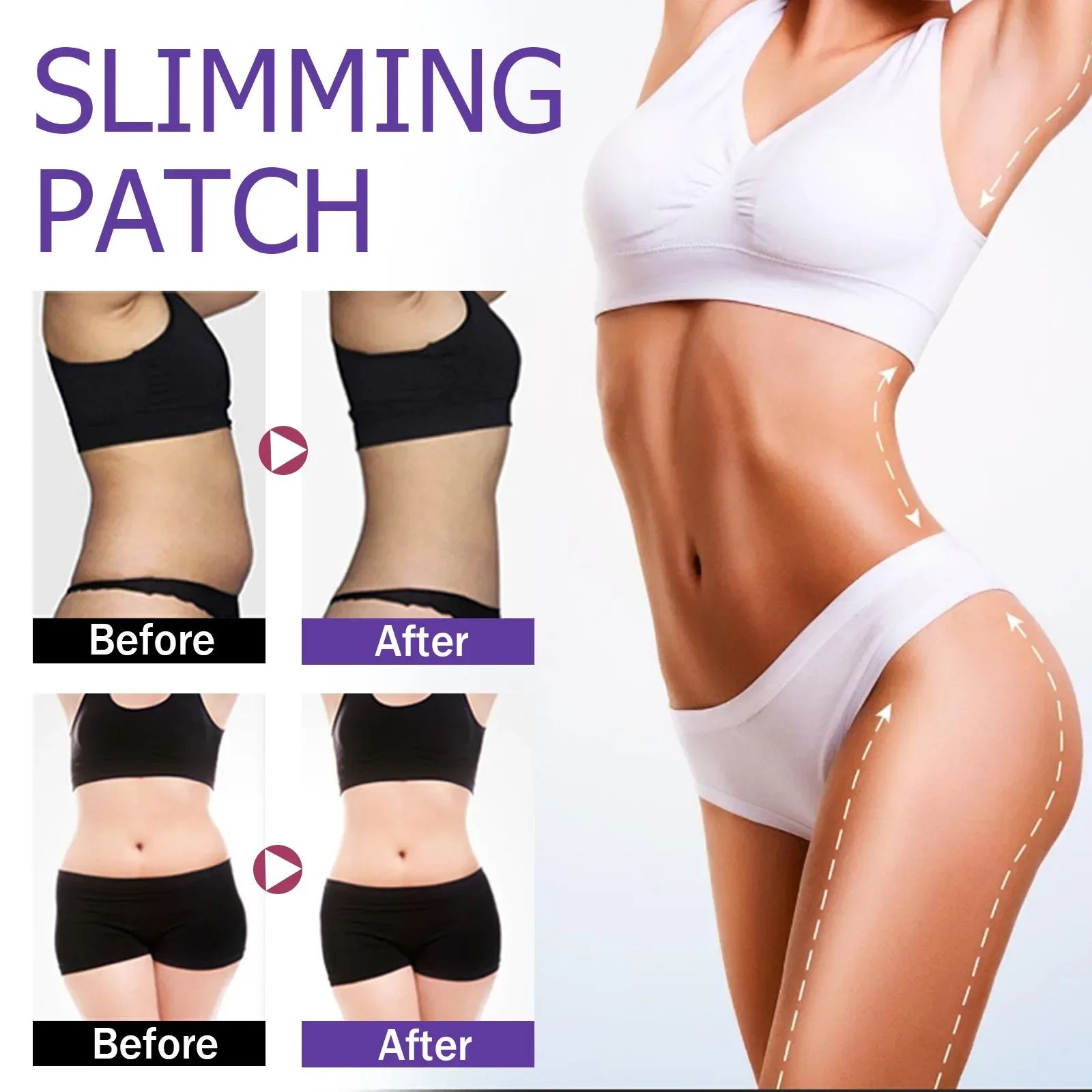 30Pcs/Box Weight Loss Slimming Patch Fat Burner lose Body, Belly & Waist  Weight. Flat tummy detox Patch-tea