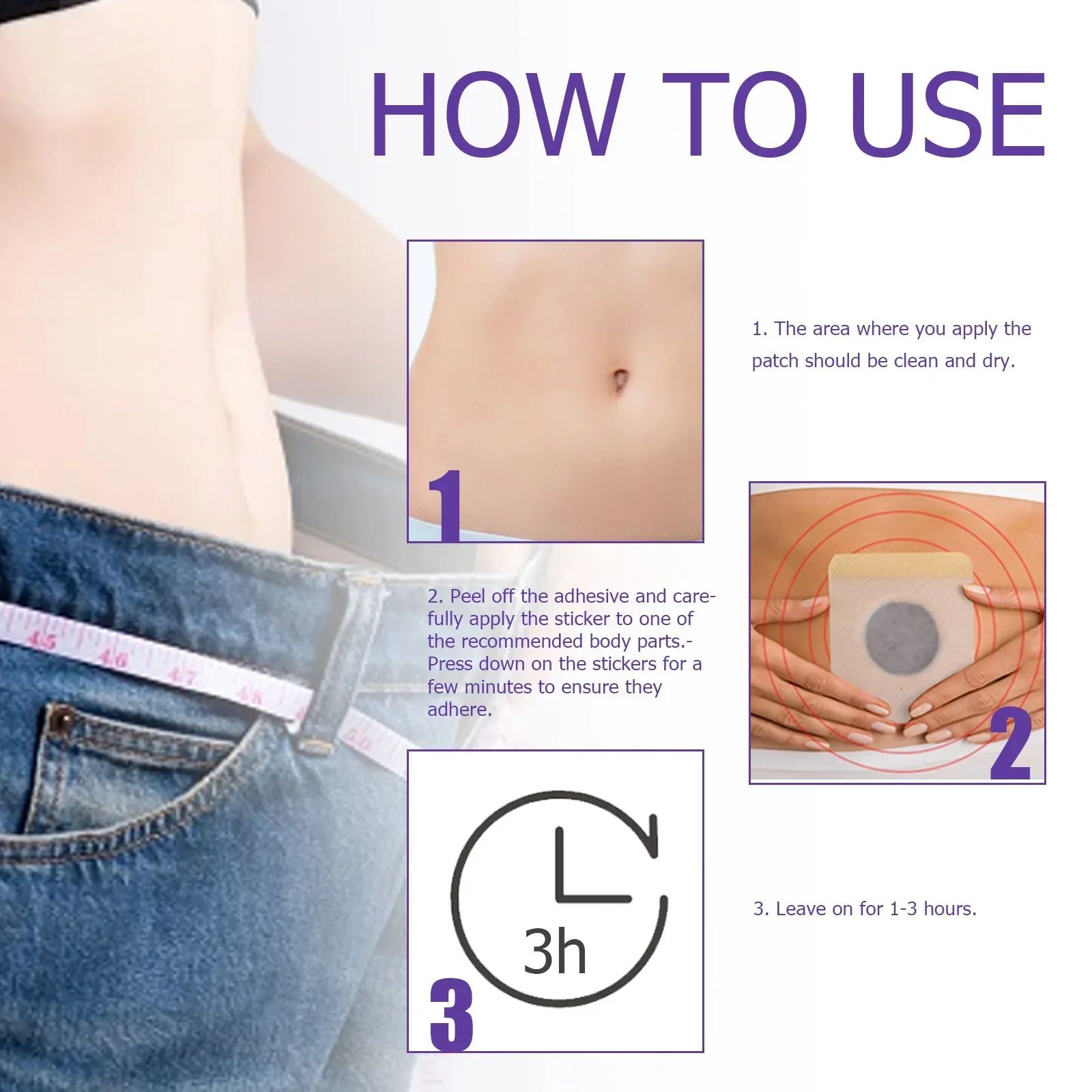 30Pcs/Box Weight Loss Slimming Patch Fat Burner lose Body, Belly & Waist  Weight. Flat tummy detox Patch-tea
