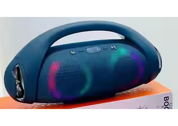 Portable Bluetooth Boombox Speaker with Cable Charger and Sling – Powerful Sound, Long Battery Life