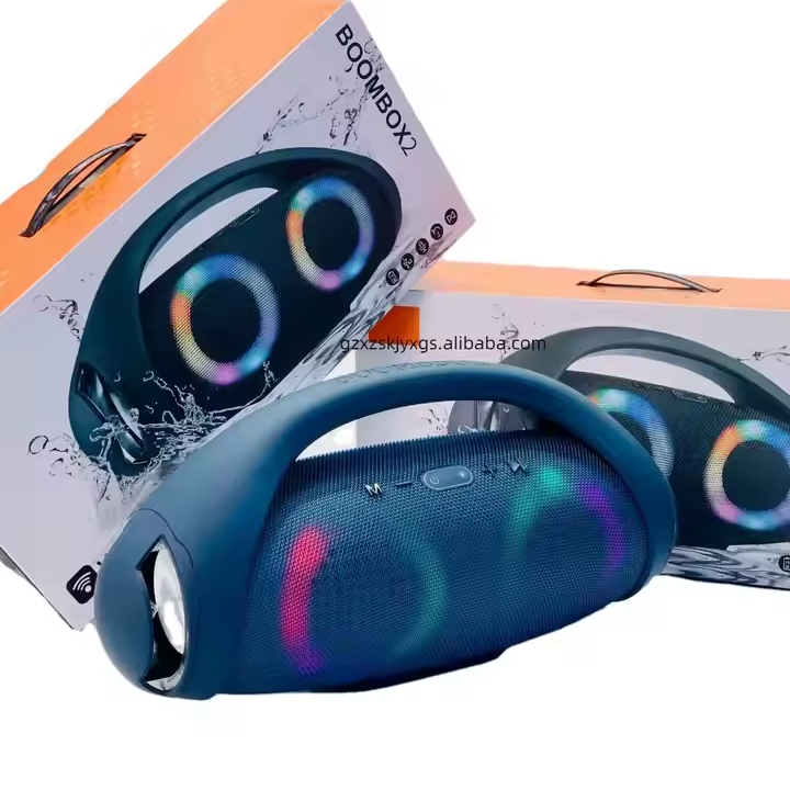 Portable Bluetooth Boombox Speaker with Cable Charger and Sling – Powerful Sound, Long Battery Life