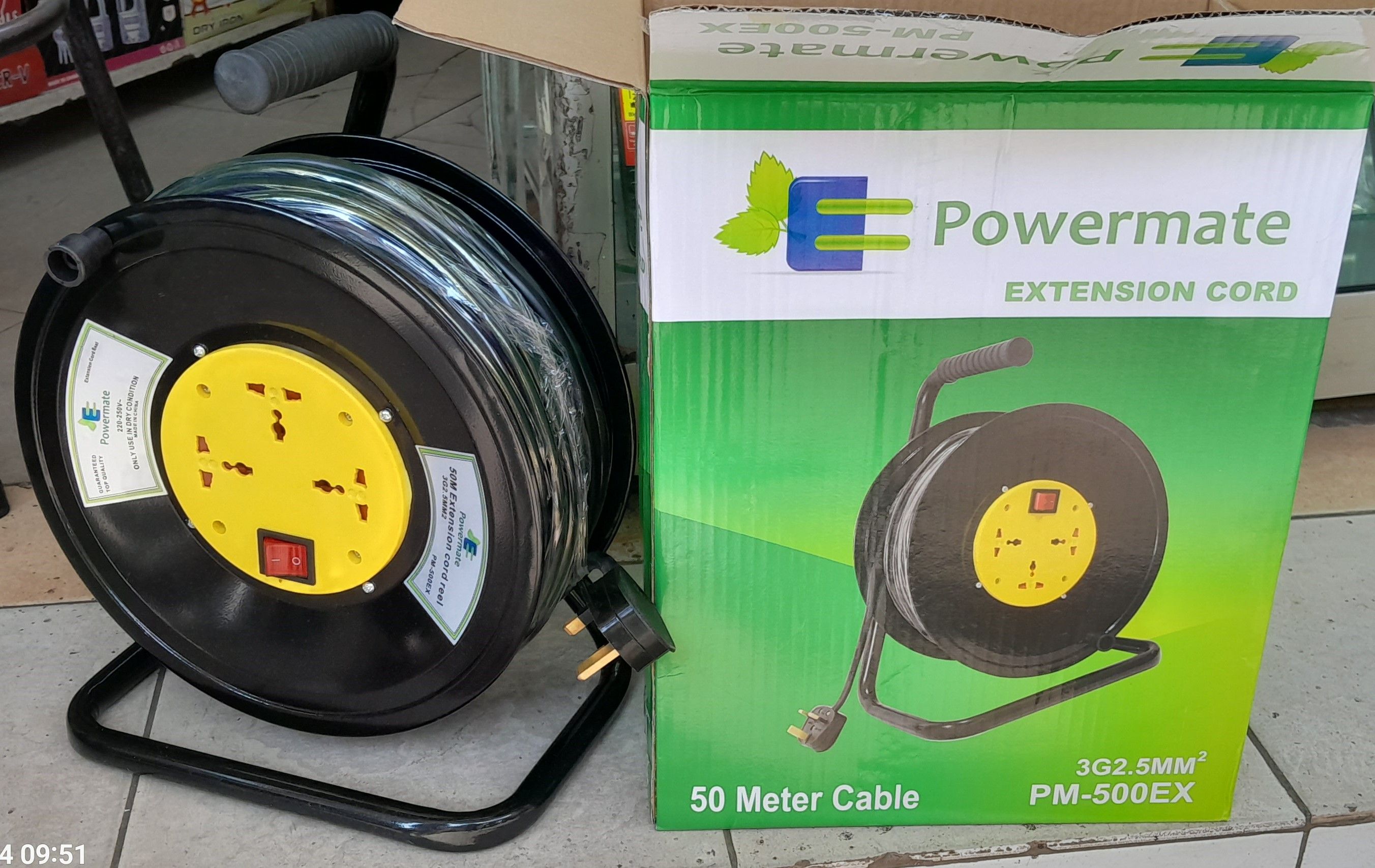POWERMATE HIGH QUALITY CABLE REELS; 25M and 50 Metres Heavy Duty Extension Reels