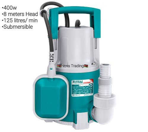TOTAL™️ WATER PUMPS; Booster/ Peripheral/ Submersible/ Sewage/ and Fountain/ Aquarium Pumps; 370w/ 0.5Hp; 550w/ 0.75Hp; 750w/ 1Hp; 1.5Hp, 2Hp
